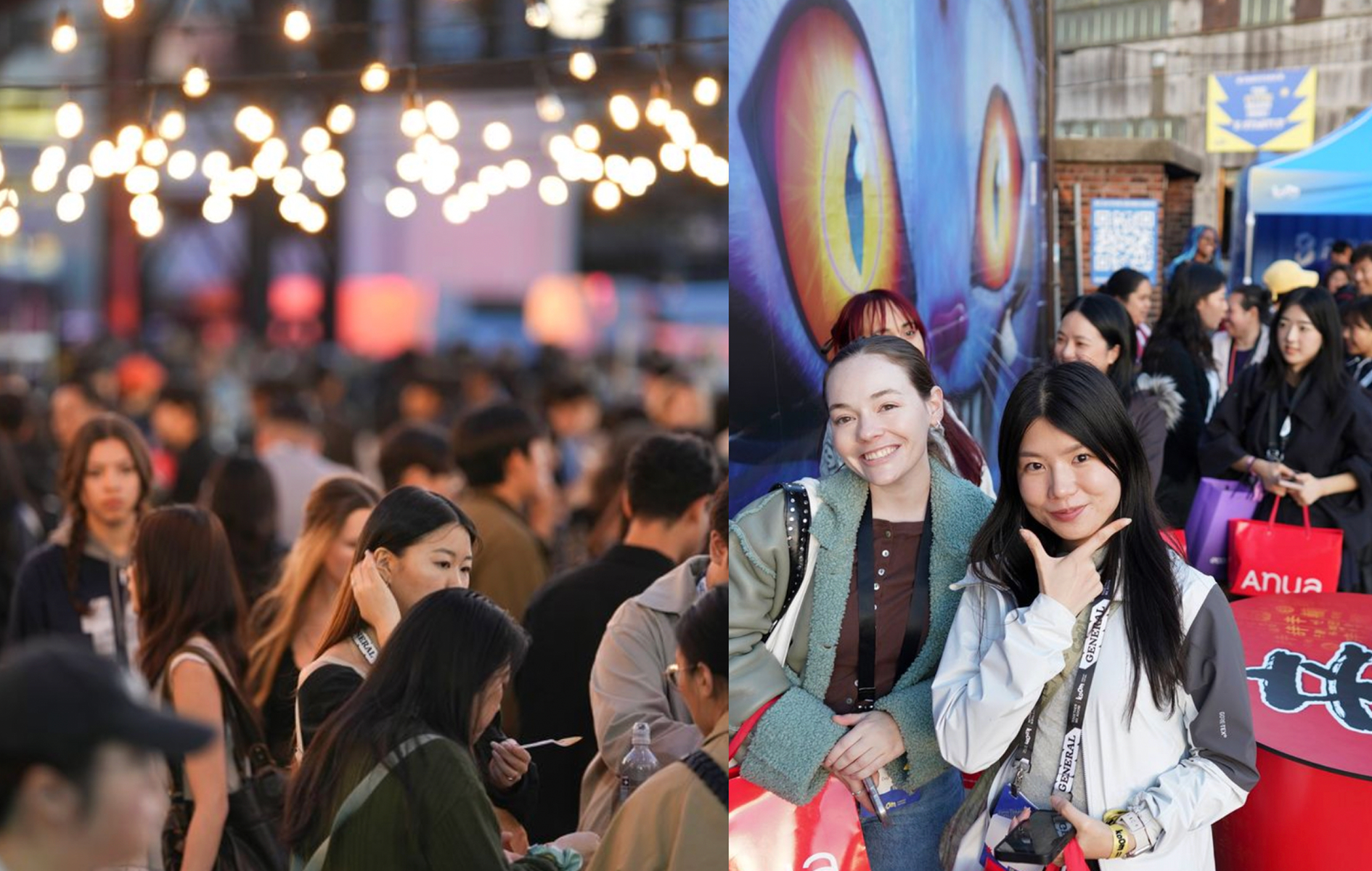 KOOM Pop-ups booths and crowd